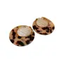 Pendientes de Aro Lisos Estampado de Leopardo Cuero Maillard Retro de Nicho de Gama Alta Diseño de Pendientes Grandes Exagerados Únicos