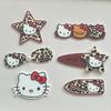 Nueva serie de gato KT con estampado de leopardo para otoño e invierno, estrella de cinco puntas, lazo, accesorios acrílicos, tocado DIY, material hecho a mano, lote