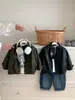 Chaqueta de Cuero para Niños Primavera y Otoño 2026 Nuevo Estilo de Otoño Versión Coreana Elegante Abrigo de Cuero para Niños y Jóvenes