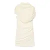 Vestido Mini Bodycon de Malha Plissada com Gola Alta, Sem Mangas, Acinturado, Emagrecedor, Estilo Pura Sedução, Vestido Hot Girl Slim-Fit, Atacado em Estoque