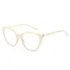 Gafas de Estilo Europeo y Americano Personalidad Ojo de Gato Sin Graduación para Mujer, Nuevos Marcos de Gafas de Moda Retro Tendencia Anti Luz Azul