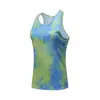 Chaleco Deportivo Estampado Degradado Tie-Dye para Mujer, Camiseta sin Mangas Transpirable de Secado Rápido con Espalda de Nadador para Correr y Entrenamiento Casual
