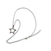 Amazon Cross-Border Novo Pingente de Anel Estrela de Cinco Pontas Vazada Corrente Clavícula Feminina Hip-Hop Popular Retro Colar