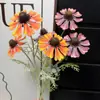 3 flores artificiais de ráfia para decoração de salão de casamento estilo europeu, vitrine, arranjo floral, adereços de fotografia e flores artificiais
