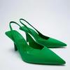 Zapatos de tacón de aguja de punta nuevos para Primavera y Verano 2023, tacón medio, de una sola capa, sandalias destalonadas con punta abierta, zapatos de tacón alto para mujer, talla grande, zapatos para mujer
