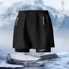 Bañadores de hombre de doble capa y corte holgado para comercio electrónico transfronterizo, anti-vergüenza, transpirables, de secado rápido, adecuados para correr, deportes y baños en aguas termales