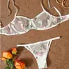 Anillo de Acero de Tres Puntos Malla Bordado Transparente Listo para Usar Una Pieza Envío Directo Tentación Sexy Medianoche Amazon Ropa Interior Sexy