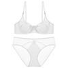 Conjunto de Lingerie Sexy Estilo Francês Puro Desejo para Mulheres com Seios Pequenos, Push-Up para Aumentar o Tamanho, Anti-Queda, Sutiã Fino Respirável