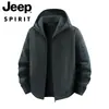 Chaqueta de Forro Polar Jeep spirit para Hombre Gruesa Sherpa Cálida Superior Cárdigan para Exteriores Chaqueta de Forro Polar