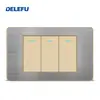 Painel de Aço Inoxidável Cinza Tipo 118 Estilo Tailandês com Tomada Interruptora de Carregamento Rápido USB Tipo-C 20W para Instalação Embutida na Parede