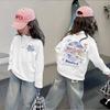 Camisetas Básicas de Algodón Puro para Niños y Niñas, Cuello Redondo, Manga Larga, Estampado de Dibujos Animados, Versátiles, para Niños Medianos y Grandes, Nueva Colección Primavera y Otoño 2025