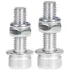 Tornillos de Acero Inoxidable 304 de Cabeza Cilíndrica con Enchufe Hexagonal Juego de Tuercas Antiaflojamiento Combinación de Perno con Arandela Plana de Cabeza Cóncava M3M4M5