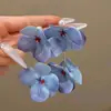Pendientes largos de borla floral tipo hada para mujer, lujo ligero, sensación de alta gama, colgantes para orejas, estilo vacacional en la playa, pendientes súper fotogénicos