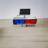 Fabricantes de fonte luzes de advertência solares LED quatro conjuntos de luzes estroboscópicas vermelhas e azuis dupla face sinal de advertência de bloqueio de estrada luzes estroboscópicas