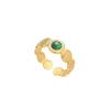 Anillo francés de acero de titanio con incrustaciones de piedra natural, nicho multicolor, para mujer, acero inoxidable, temperamento europeo, apertura ajustable