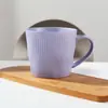 Caneca Cerâmica Listrada Verticalmente, Copo de Grande Capacidade, Copo Simples para Beber, Copo de Casal, Copo de Água Doméstico, Copo de Porcelana, Xícara de Café