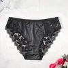 Calcinhas Femininas Sexy de Renda e Cetim Confortáveis Sem Costura Cintura Média Femininas Comércio Exterior Atacado Exclusivo Europeu e Americano