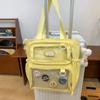 Bolsa de Ombro de Alto Valor para Meninas do Ensino Fundamental Grande Capacidade JK Bolsa Transparente para Dor Bolsa de Mão de Grande Capacidade Bolsa de Estudo Leve