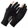 Guantes de Seda de Hielo para Mujer, Protección Solar de Verano, Guantes de Dos Dedos para Conducir, Delgados y Transpirables, Adecuados para Ciclismo y Patinetes Eléctricos, Guantes de Dedos Completos con Pantalla Táctil
