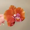 Lilás perilla! Presilha de flor Phalaenopsis! Acessórios de Cabelo para Franja Lateral Presilha Lateral Ambiente Headwear de Viagem de Primavera
