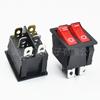 Interruptor Kcd6 para Sartén Eléctrica Doble con Luz, 6 Pines 2 Velocidades, Interruptor con Pin de Cobre Forma de Barco, 6 Pines Dos Velocidades 16A con Luz