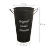 Cubo de Hierro Vintage Cubo de Lata Floristería Cubo para Flores Secas Cubo de Flores Maceta Decorativa Jarrón Hierro Forjado Arreglo Floral Tubo Ranurado de Bambú