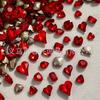 Uñas rojas K9 mixtas de alta calidad para Año Nuevo, con diamantes, para boda, novia, accesorios exclusivos para uñas DIY