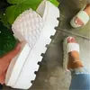 Sandalias de Comercio Exterior Tallas Grandes Europeas y Americanas Pantuflas Tejidas Talla Grande Suela de Plataforma Única Uso Transfronterizo para Mujer PU Al Por Mayor Tallas Grandes