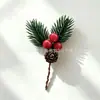 Mini Árbol de Navidad Piña Fruta Roja Adornos Colgantes Decoración de Caja de Regalo Flores Artificiales Polvo de Nieve Hojas de Pino Venta Directa de Fábrica