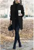 2026 Amazon eBay: Nueva ropa de abrigo otoño/invierno, moda europea y americana, color liso, cuello alto, abrigo de lana