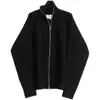 Estilo Margiela Moda Otoño e Invierno Suéter Grueso Cremallera Perezoso Cuello Alto Holgado Casual Moda Marca Chaqueta de Lana