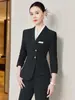 Traje con volantes para mujer, nuevo estilo de otoño, ropa de trabajo para gerente de hotel, esteticista, joyería, técnico de spa para pies