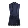 Fabricantes Mayoristas de Ropa para Mujer Transfronterizos 2026 Nuevo Vestido Mini de Encaje Patchwork de Moda Estilo Europeo y Americano