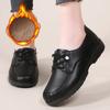 Zapatos de Mujer Pueden Tener Forro de Lana, Zapatos Planos Casuales, Piel Suave, Suelas Suaves, Transpirables y Ligeros, Zapatos de Algodón para Madres de Mediana Edad y Mayores, Zapatos Planos Versátiles