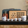 Juego de Té Kung Fu de Alta Gama Oficina Preparación de Té Porcelana Blanca Juego de Té de Viaje Cerámica Portátil Taza Rápida Juego de Almacenamiento para Exteriores