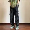 Pantalones Cargo Paracaídas Estilo Americano para Hombre, Diseño de Nicho, Pantalones de Seda Helada de Secado Rápido de Gama Alta, Pantalones Casuales Holgados para Exteriores