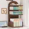Classificação de Assuntos Estante de Livros Suporte de Armazenamento de Mesa Rack de Arquivos para Mesa de Escritório Armazenamento de Livros Organizador em Camadas para Mesa Suporte de Livros