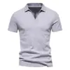 Camiseta masculina de verão de manga curta Lel cor sólida retrô elástica elegante com decote em V camiseta justa simples transfronteiriça