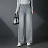 3109 Jeans de Mezclilla Gris para Mujer Primavera Otoño Pierna Curva Moda Año del Caballo 2026 Estilo Nuevo Pantalones para Mujer de Mediana Edad Talla Grande Adelgazantes Sueltos