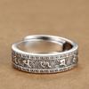 Anillo de Plata Pura 999 para Hombre Plata Plateada Seis Palabras Estilo Retro Más Fácil de Combinar Estilo Étnico Personalizado Regalo para Niños Anillo del Año Zodiacal