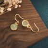 Pendientes de diseño estilo palacio retro con incrustaciones de rubí de imitación del sur, pendientes de temperamento de ropa china antigua, venta al por mayor