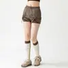 Pantalones cortos deportivos de cintura elástica con cordón, con un diseño de doble capa para mayor cobertura y un aspecto de dos piezas simulado, con bolsillos, adecuados para yoga y fitness