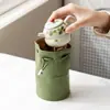 Taza de Té Creativa Exquisita Bolsa de Cuero Portátil Set de Té para Viajes al Aire Libre Cubierta para Neceser Taza Rápida Empaque Bolsa Pequeña de Tela
