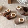 Sandálias Birkenstock de Pelúcia Estilo Coreano para Crianças 2026 Outono/Inverno Nova Moda Versátil Confortável Estampa de Leopardo Sapatos de Algodão para Exterior para Meninas