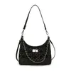 Bolso de Cadena Diamantada de Terciopelo de Ciervo para Mujer, Gama Alta, Otoño e Invierno, Nuevo Estilo Coreano, Diseño de Nicho, Moderno, Versátil, Bolso de Axila