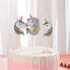 Topo de bolo de aniversário tema animal desenho animado acrílico cartão de bolo parque de animais da floresta bandeira de bolo
