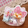 Personajes de Dibujos Animados Infantiles Anillos para el Cabello Rosas Niñas Bebé Gato Brillante Tarjeta Juego Independiente de 5 Pares Cuerda para la Cabeza de Jardín de Infancia