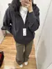 Sudadera con capucha y cárdigan de estilo retro perezoso de moda 2026 para mujer, cálida y versátil para otoño e invierno, top de nicho con forro polar