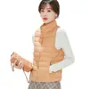 Chaleco de plumón Youjia Clothing 90 para mujer, blanco, de pato, fino, cálido, estilo occidental, chaqueta de otoño e invierno