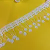 Decoração de Roupas em Renda Extensão de Bainha de Saia em Renda Acessórios de Costura DIY Feitos à Mão Renda Bordada de Seda Leite